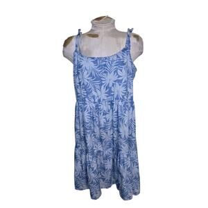 Jessica Simpson Tamaryn Tiered Sundress Palm Bliss Print Size L tie shoulders